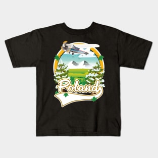 Poland vintage style travel logo Kids T-Shirt